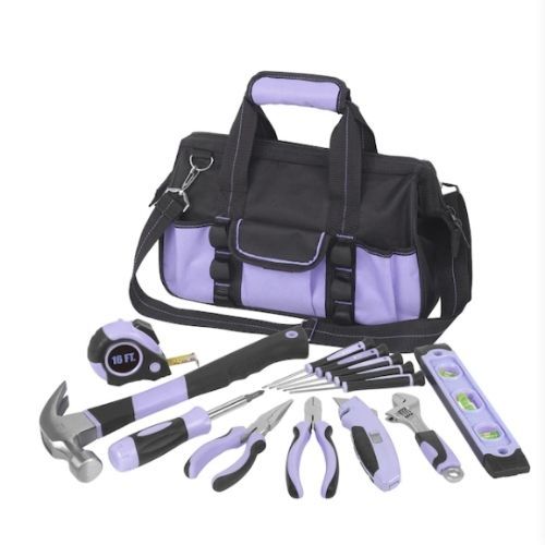 GreatmaxTools GM-PL013 Purple Women Household Tool Set with Soft Package Case