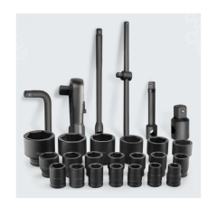 26pcs Truck Impact Socket Spanner Socket Set Wrench Repair Hand Tools Kit