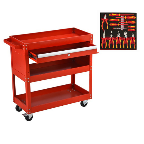 14PCS VDE electric tool set-1 drawer detachable tool cart