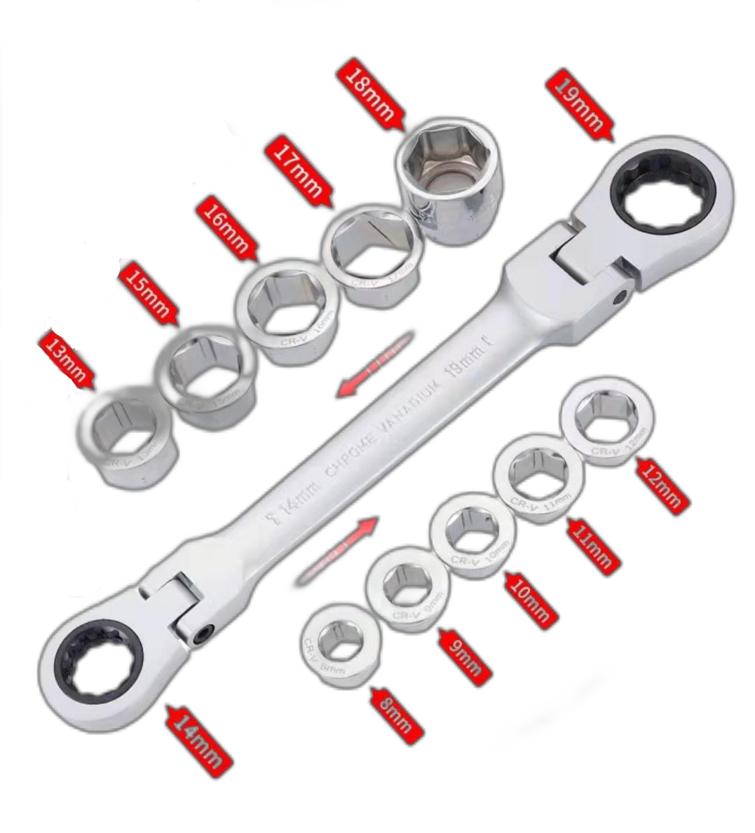 Universal Socket Set with Ratchet Wrench Set