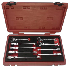 9pcs flexible head flare nut wrench set
