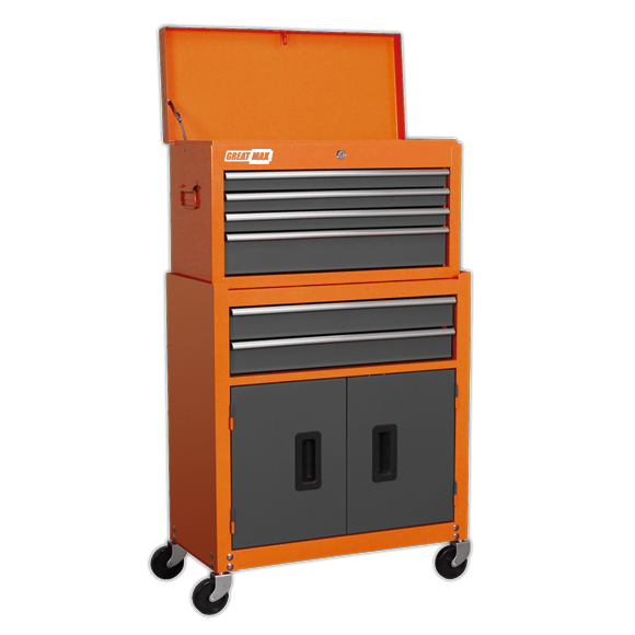 6 Drawers & 2 Cabinets Tool Cart