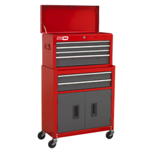 6 Drawers &amp; 2 Cabinets Tool Cart