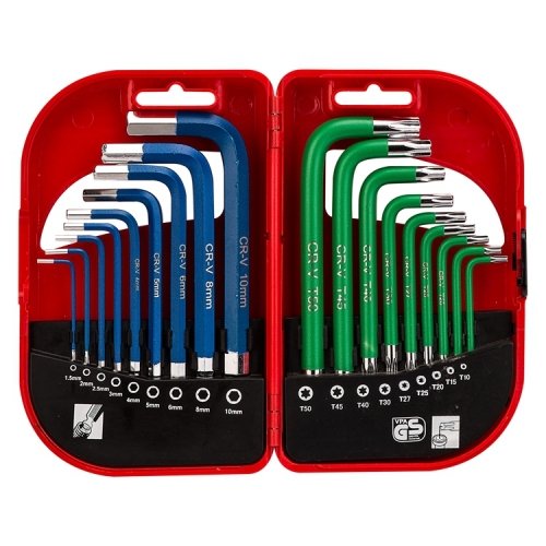 18 pcs CRV ball end hex key set