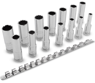 14pce 3/8" Drive 12 Point 6-19mm Metric Deep Socket Set