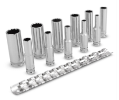 11pce 1/4" Drive 12 Point 4-14mm Metric Deep Socket Set