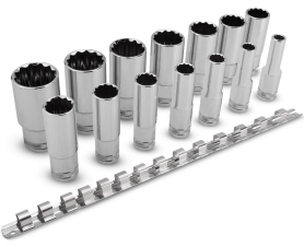 14pce 1/2" Drive 12 Point 3/8"-1-3/16" AF Imperial Deep Socket Set