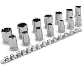 14pce 1/2" Drive 12 Point 8-21mm Metric Socket Set