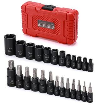 25PC 1/4" &amp;3/8 &amp;1/2 BIT SET
