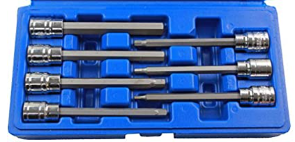 7PIECE 3/8"DRIVE metric LONG REACH HEX BIT SOCKET SET