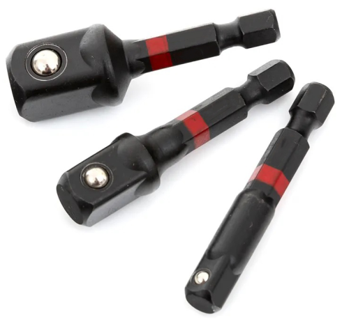 3 Piece 1/2", 3/8'', 1/4'' 50mm Compact Socket Adaptors Set
