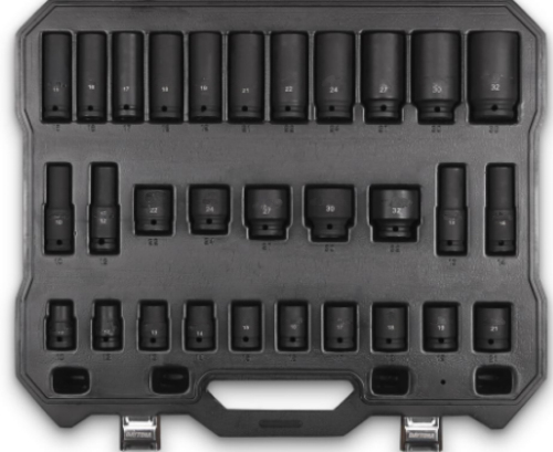30pce 1/2" Drive Metric Standard &amp; Deep Impact Socket Set