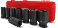 9pce 3/4" Drive Metric Deep Impact Socket Set