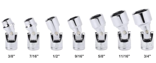 7PCES 3/8" Drive Universal Joint Socket Set