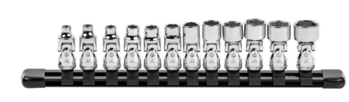12PCES 1/4'' Drive Metric Flex Socket Set