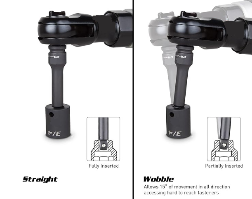 3pcs 3/8" Drive Wobble Impact Extension Bar Set