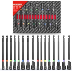16Pcs Magnetic Impact Nut Driver Set