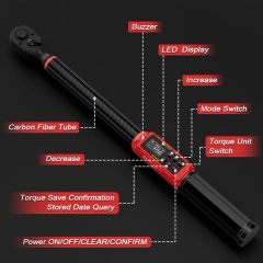 Carbon Fiber Tube Digital Torque Wrench 1/2" 3-200NM