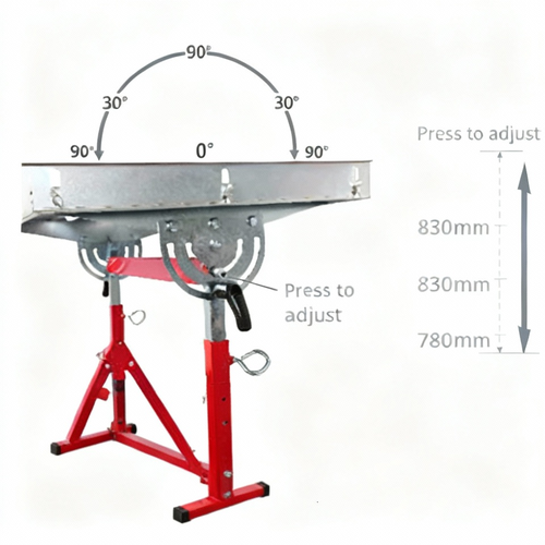 Adjustable Welding Table with Wheels – Tiltable Steel Workbench, 30" × 20" / 760 × 505mm