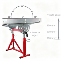 Adjustable Welding Table with Wheels – Tiltable Steel Workbench, 30" × 20" / 760 × 505mm