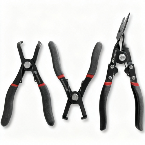 3-Piece Body Panel &amp; Push Pin Removal Plier Set (30° &amp; 80° Offset, 170mm / 250mm)