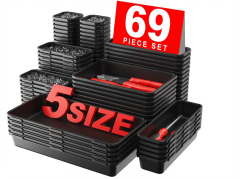 69-Piece Tool Box Organizer Tray Divider Set – 5 Sizes, Heavy-Duty Plastic