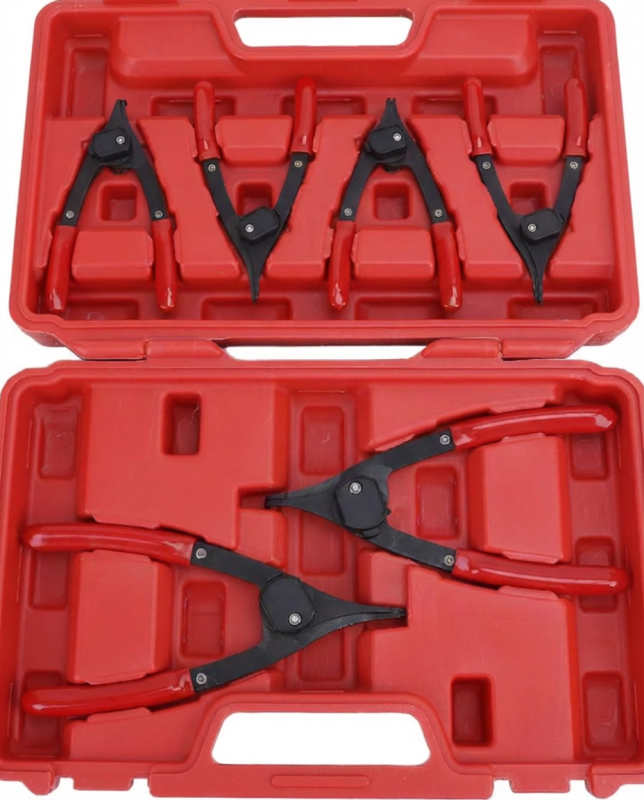6pc Circlip Pliers Set (6 & 8, Internal & External, CR-V Steel)
