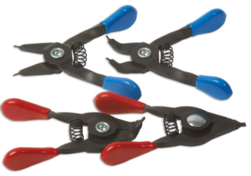 4pc Mini Circlip Plier Set (75mm, Internal &amp; External)