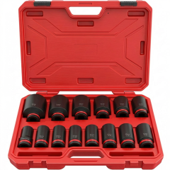 14pc 1 Drive Metric Deep Impact Socket Set (CR-MO)