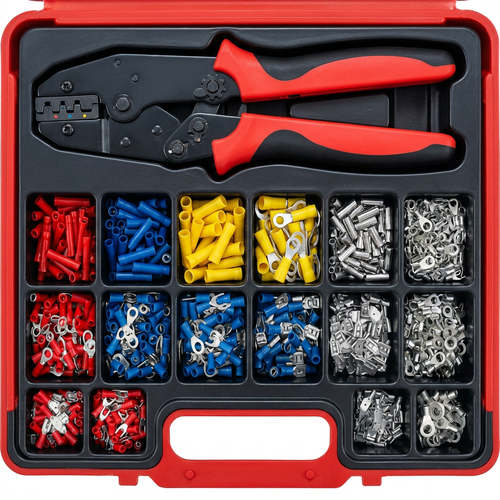Crimping Plier Set with 1000pcs Assorted Cable Terminals