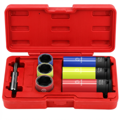 7pc 1/2 Drive Non-Marring Impact Deep Lug Nut Socket Set with Lug Nut Remover Extractors