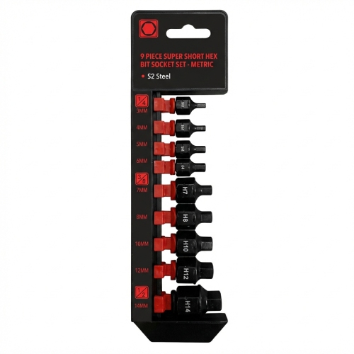 9PC Super Short Hex Bit Socket Set (SAE)