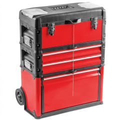 3pc Stackable Rolling Workshop Toolbox with 105pc Tools