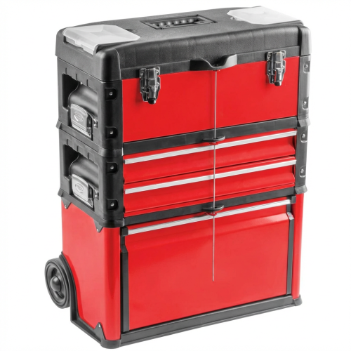 3pc Stackable Rolling Workshop Toolbox with 105pc Tools