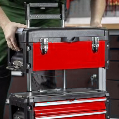 3pc Stackable Rolling Workshop Toolbox with 105pc Tools