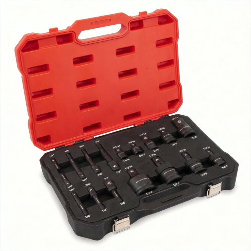17pcs Power Socket Adapter Set for Impact Wrench (1/4'', 3/8'', 1/2'', 34)