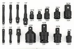 17pcs Power Socket Adapter Set for Impact Wrench (1/4'', 3/8'', 1/2'', 34)