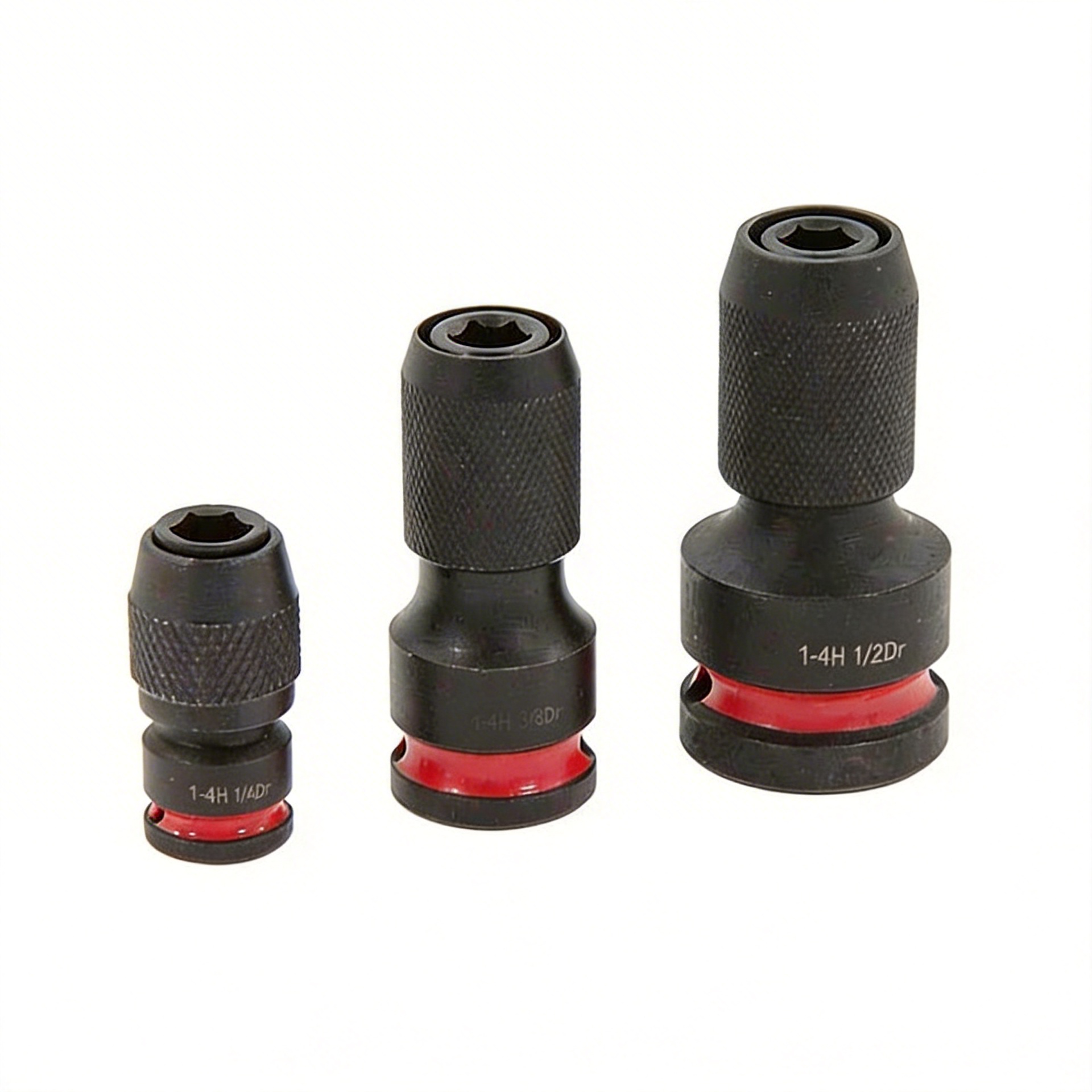 3PCS Impact Socket Adapter Set – CR-MO Square Drive to 14 Hex Quick Release Bit Holder
