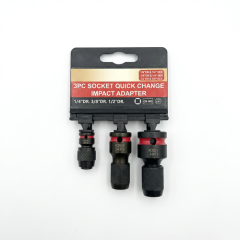 3PCS Impact Socket Adapter Set – CR-MO Square Drive to 14 Hex Quick Release Bit Holder