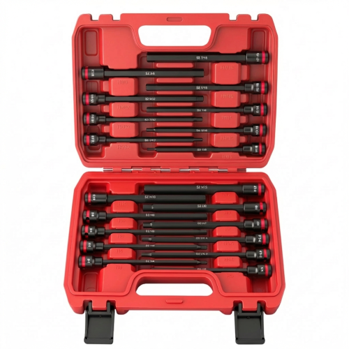 20PCS 38 Extra Long Hex Bit Socket Set 150mm CR-V &amp; S2 China Professional Tool Supplier