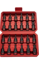 24PCS 38 Hex & Torx Bit Socket Set CR-V & S2 with Red Ring Automotive Tool Supplier China