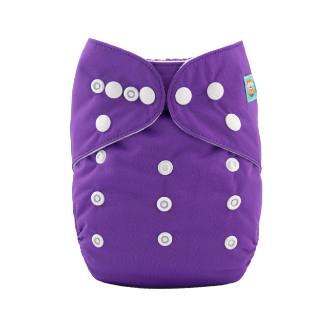 ALVABABY One Size Solid Color Pocket Cloth Diaper -Purple(B15A)