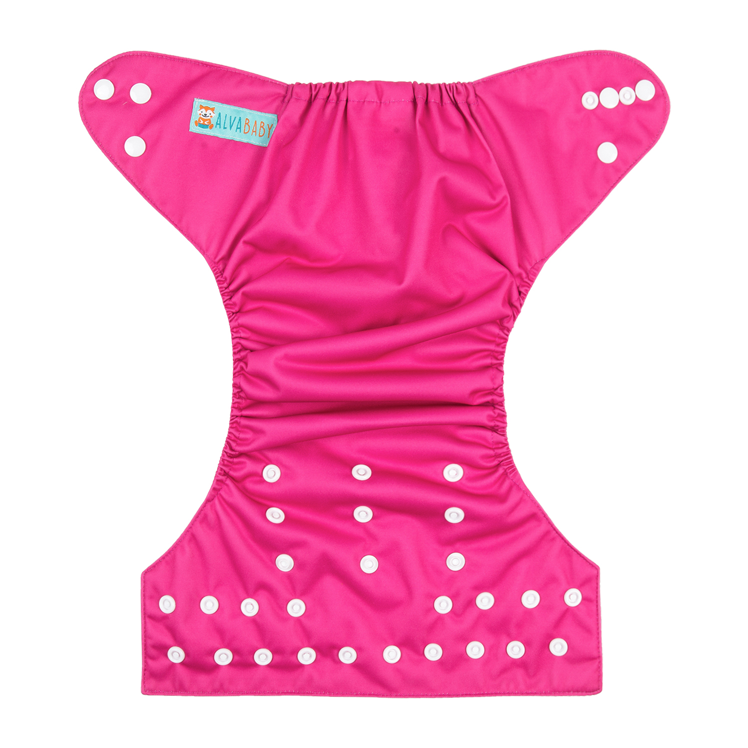 ALVABABY Solid Cloth Diaper - One Size Adjustable Washable & Reusable Diaper with Pocket for Babies (Pink Peacock, B34A)