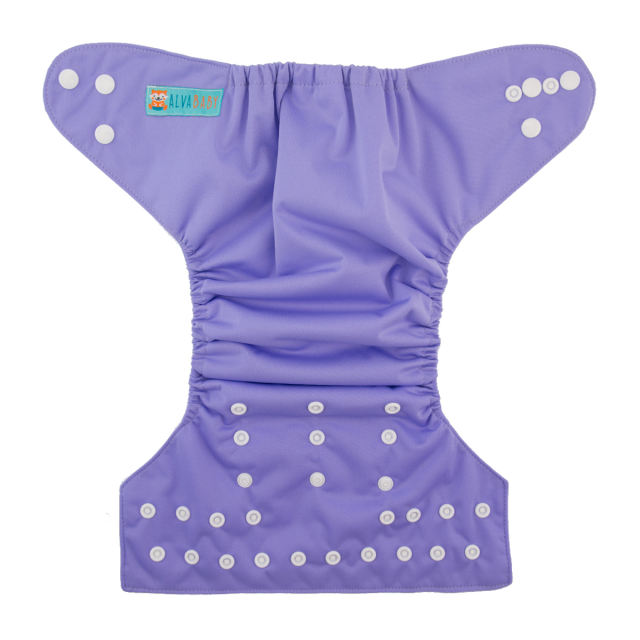 ALVABABY One Size Solid Color Pocket Cloth Diaper -Light Purple(B14A)