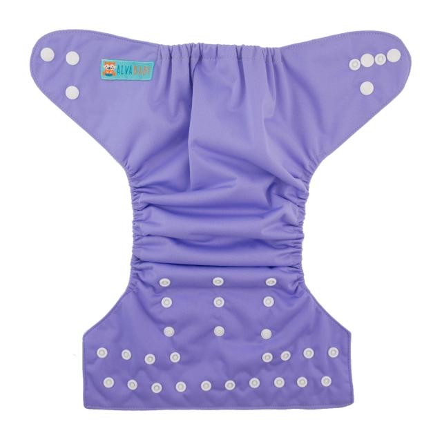 ALVABABY One Size Solid Color Pocket Cloth Diaper -Light Purple(B14A)