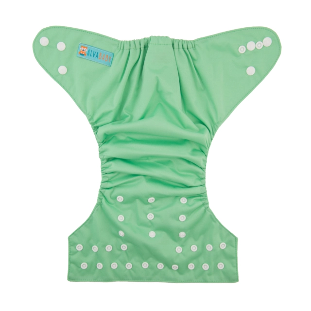 ALVABABY One Size Solid Color Pocket Cloth Diaper -Green(B11A)