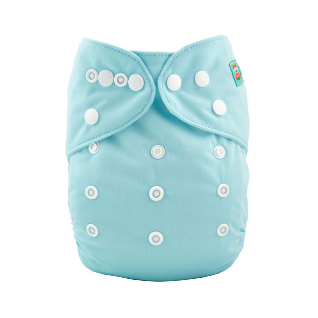 ALVABABY One Size Solid Color Pocket Cloth Diaper -Light blue(B03A)