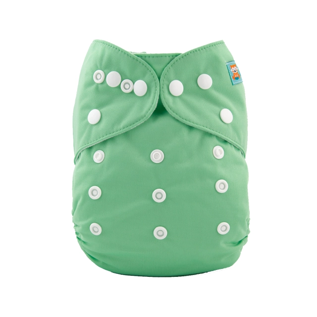 ALVABABY One Size Solid Color Pocket Cloth Diaper -Green(B11A)