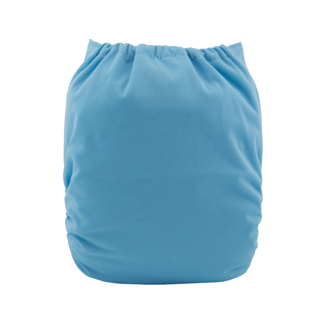 ALVABABY One Size Solid Color Pocket Cloth Diaper -Light Blue(B05A)