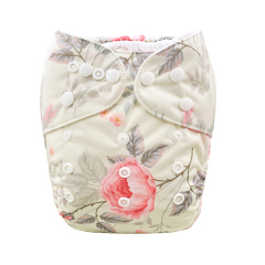 ALVABABY One Size Print Pocket Cloth Diaper -Butterflies and Flowers(H066A)